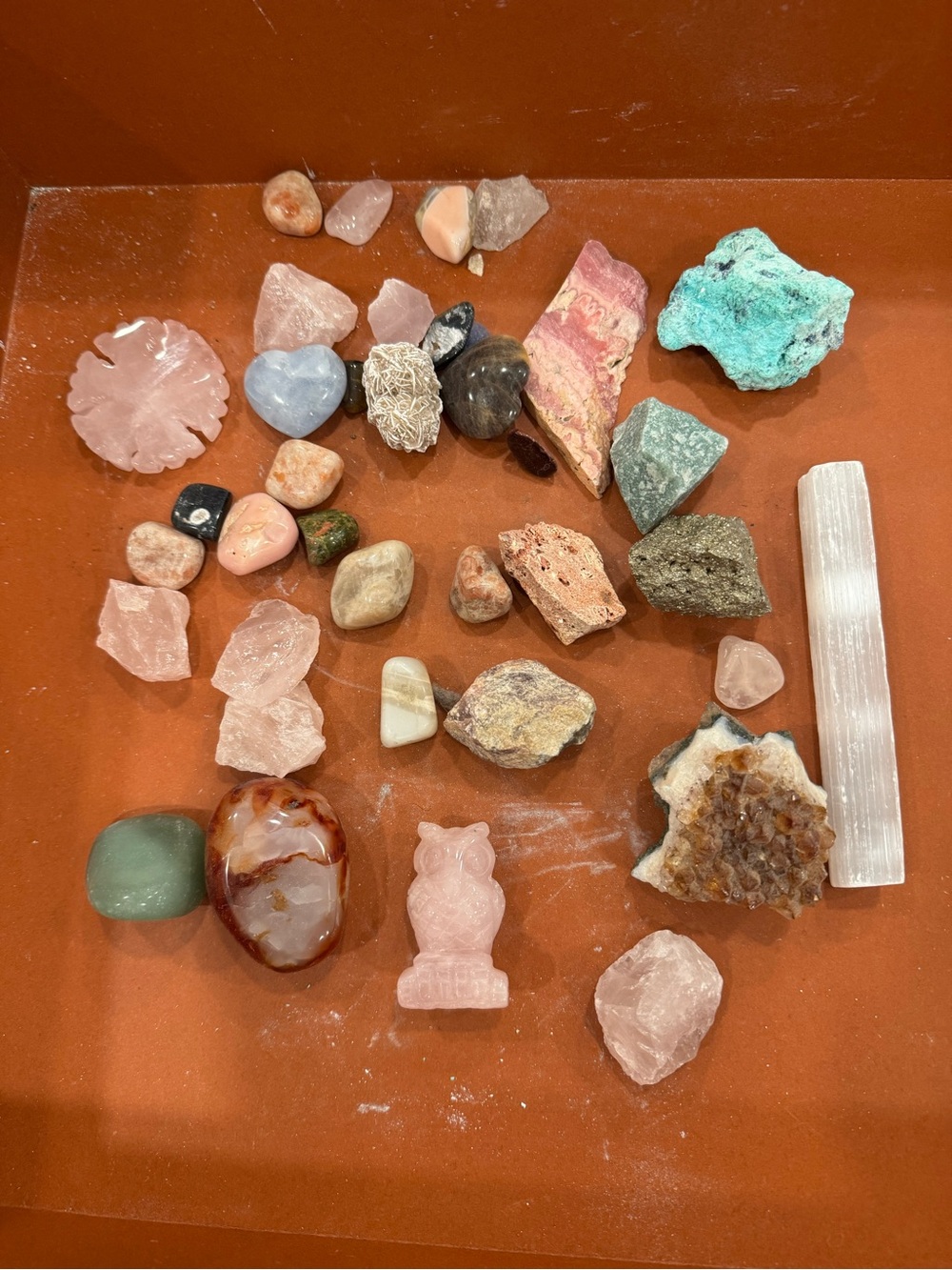 Assorted crystals + crystal book